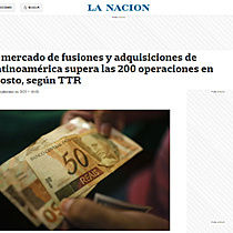 El mercado de fusiones y adquisiciones de Latinoamrica supera las 200 operaciones en agosto, segn TTR